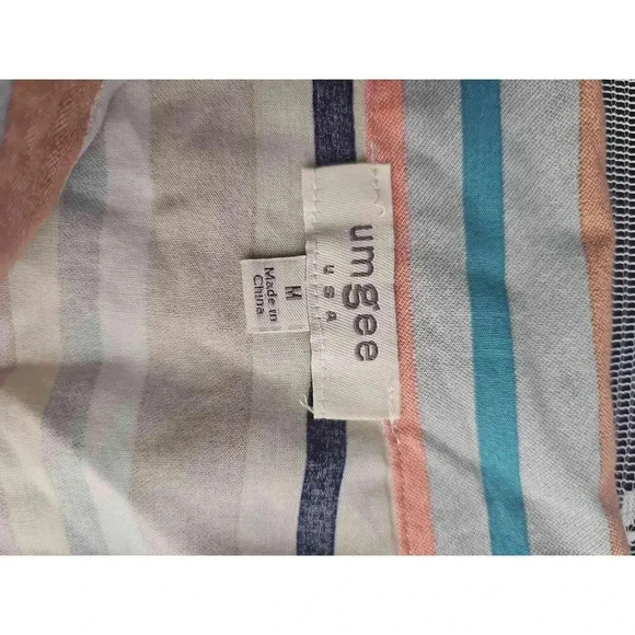 Umgee Striped Button Down Shirt Dress Short-Sleeve Medium - Picture 4 of 6